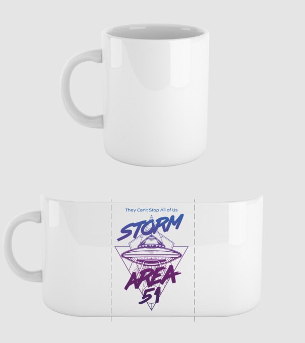 storm area 51 ufo purple model alb pe tricou
