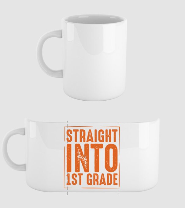 Straight into 1st grade model alb pe tricou