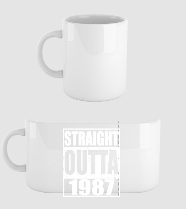 Straight Outta - 1987 model alb pe tricou