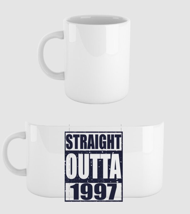 Straight Outta - 1997 model alb pe tricou
