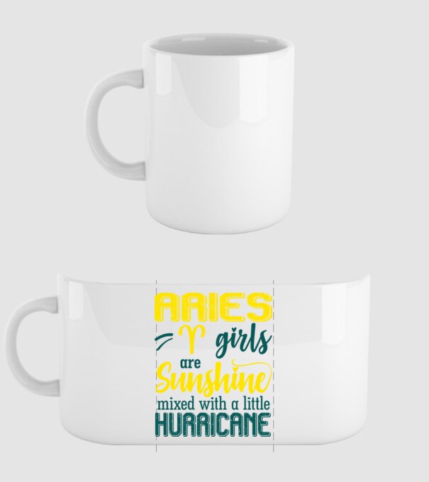 Sunshine with Hurricane ARIES model alb pe tricou