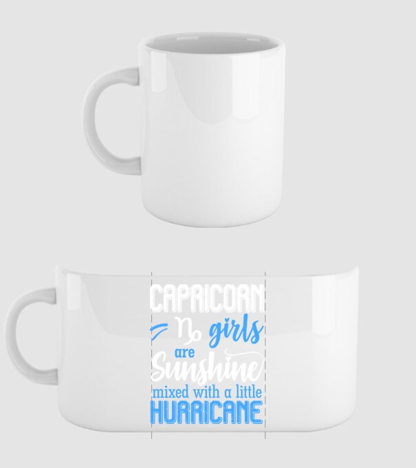 Sunshine with Hurricane CAPRICORN model alb pe tricou