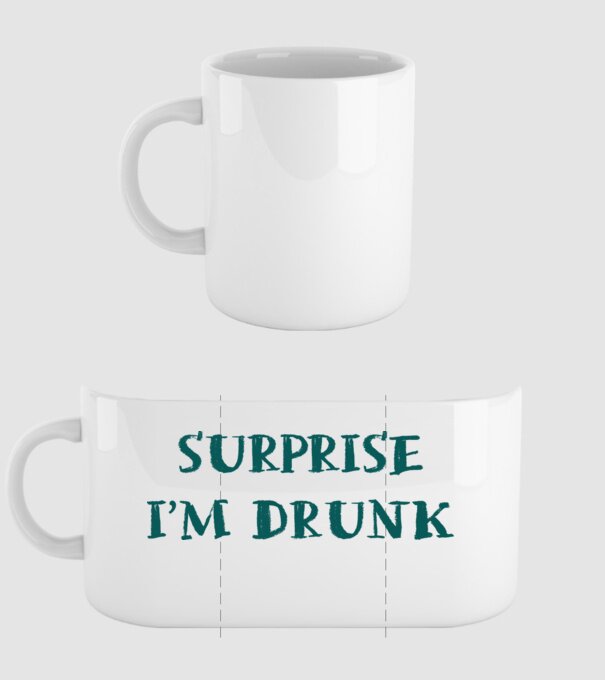 Surprise im drunk model alb pe tricou