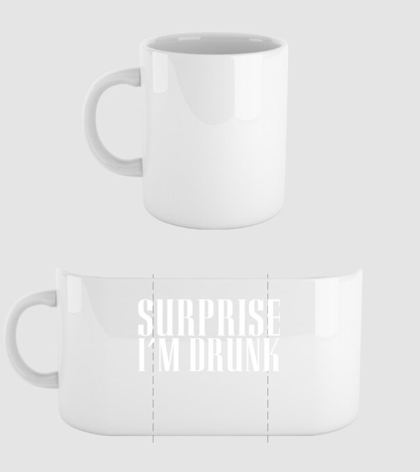 Surprise im drunk model alb pe tricou