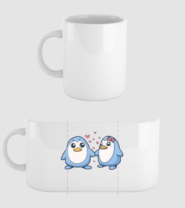 PINGUIN ÎNDRĂGOSTIT 2 model alb pe tricou