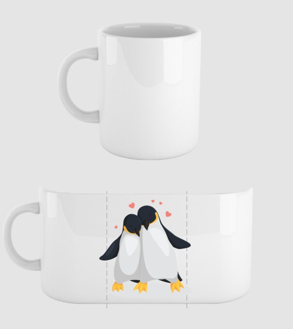 PINGUINI ÎNDRĂGOSTIȚI 8 model alb pe tricou