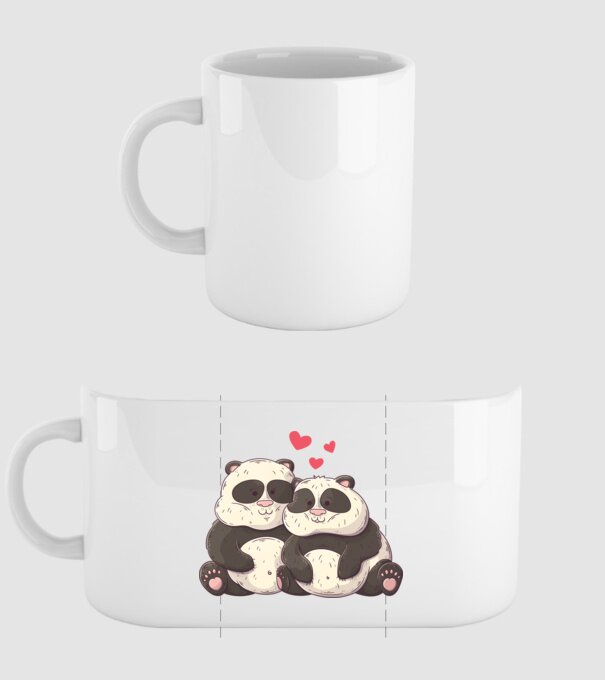URȘI PANDA DOLOFANI ÎNDRĂGOSTIȚI model alb pe tricou