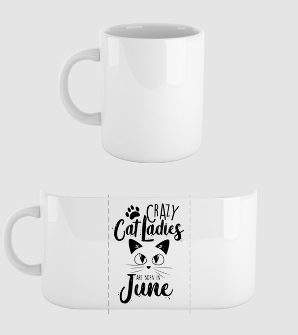 Crazy Cat Ladies are born in June model alb pe tricou