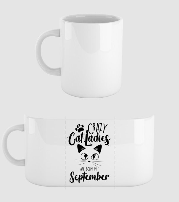 Crazy Cat Ladies are born in September model alb pe tricou