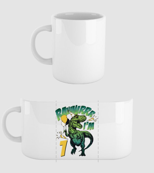 'Birthday Dinosaur rawww i''m 1' model alb pe tricou