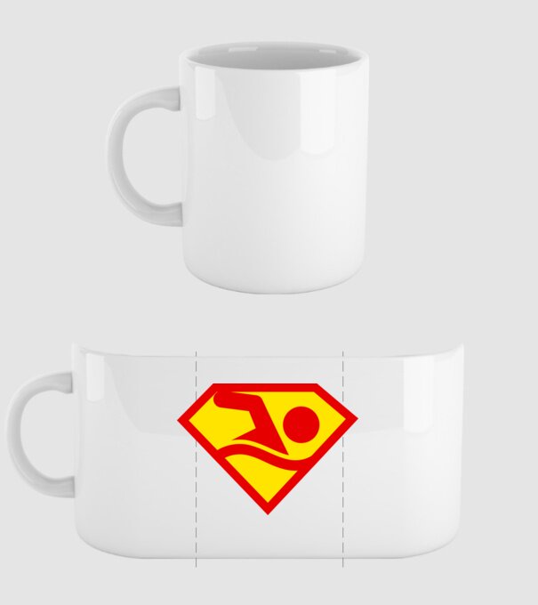 Supersportiv ÎNOTĂTOR model alb pe tricou