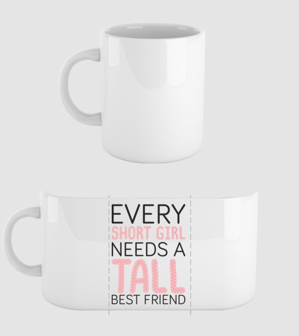 Tall Friend model alb pe tricou