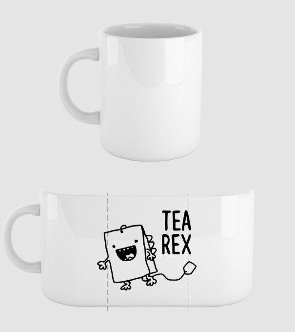 Tea rex model alb pe tricou