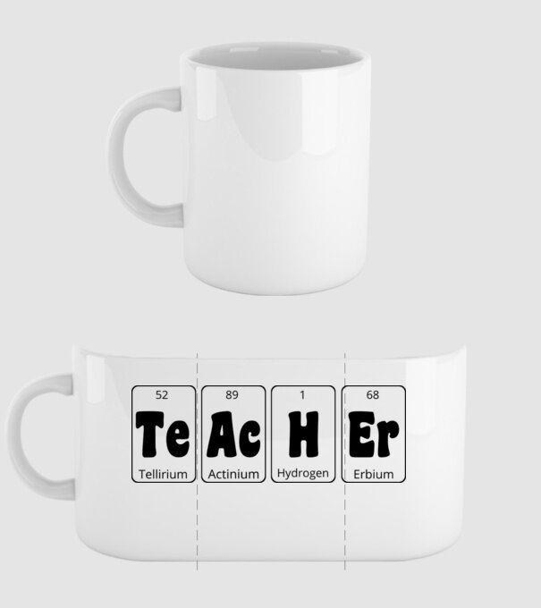 Teacher periodic model alb pe tricou