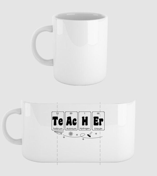 Teacher periodic model alb pe tricou