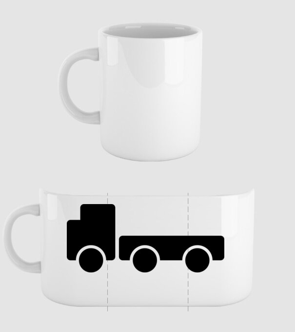 Camion model alb pe tricou