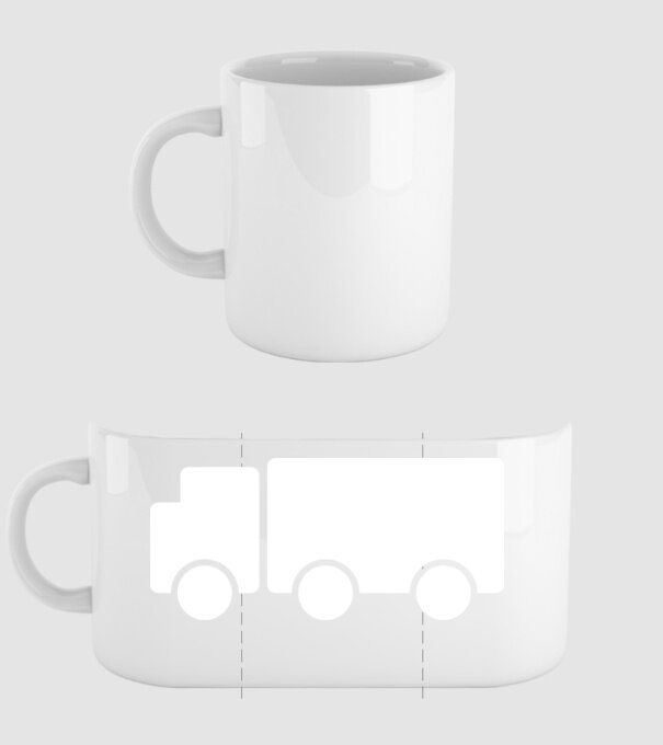 Camion 2. model alb pe tricou