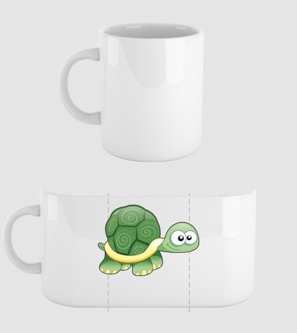 Turtle model alb pe tricou