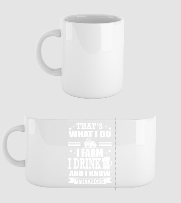 'That''s what I do, I farm, I drink' model alb pe tricou