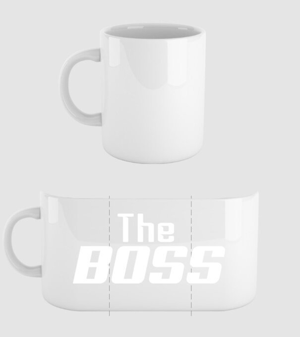 The Boss model alb pe tricou