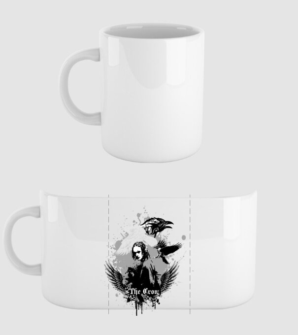 The Crow model alb pe tricou