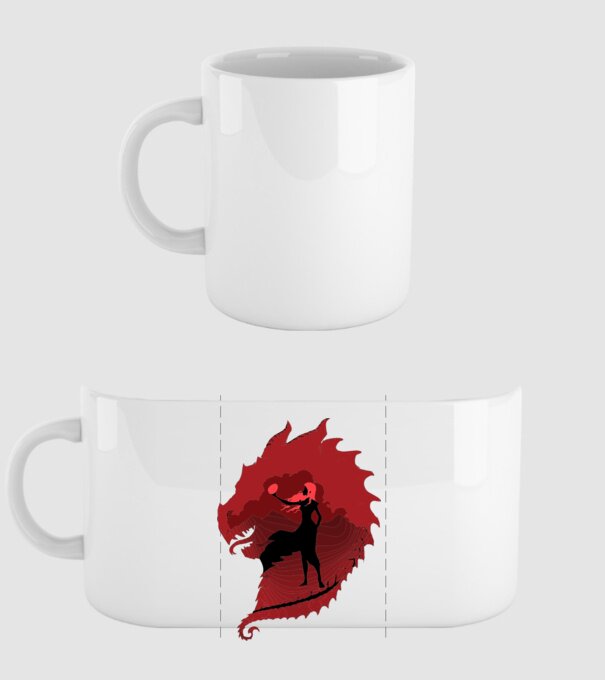 The Dragon model alb pe tricou