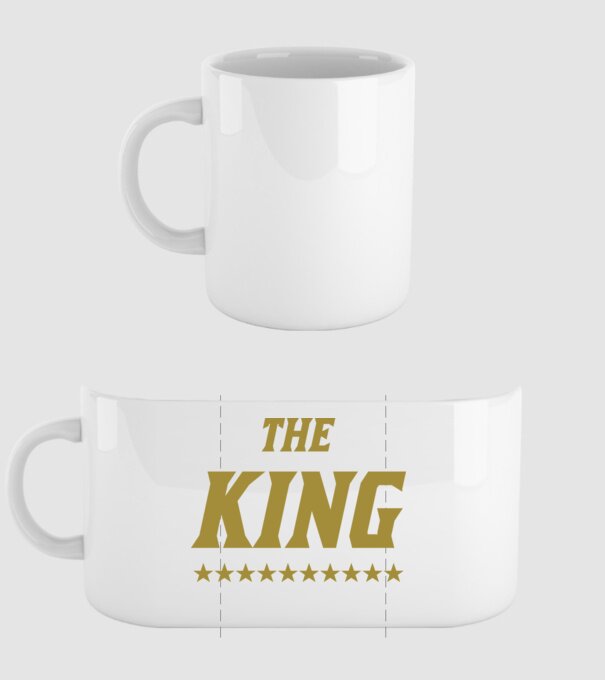 The King model alb pe tricou