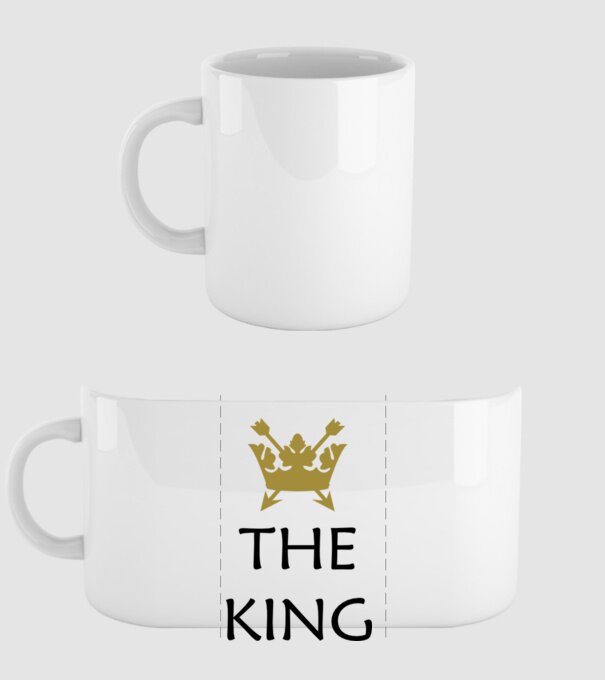 The King model alb pe tricou