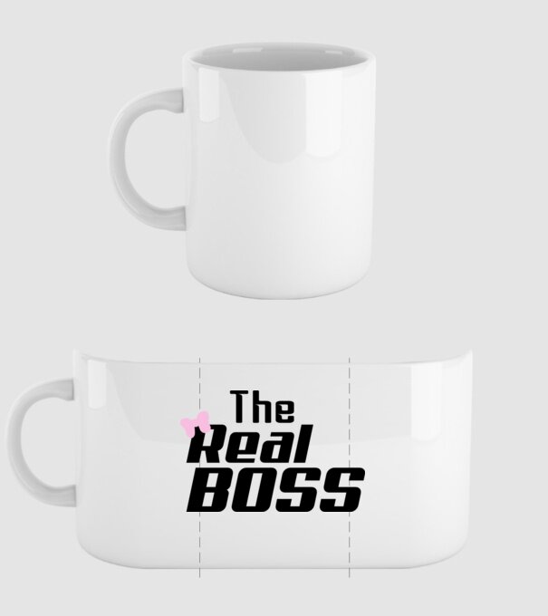 The real boss model alb pe tricou
