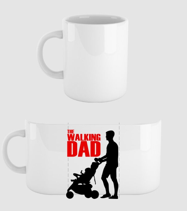 The Walking Dad model alb pe tricou