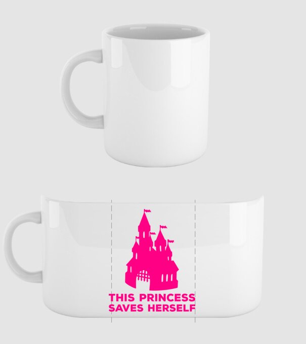 This princess saves herself model alb pe tricou