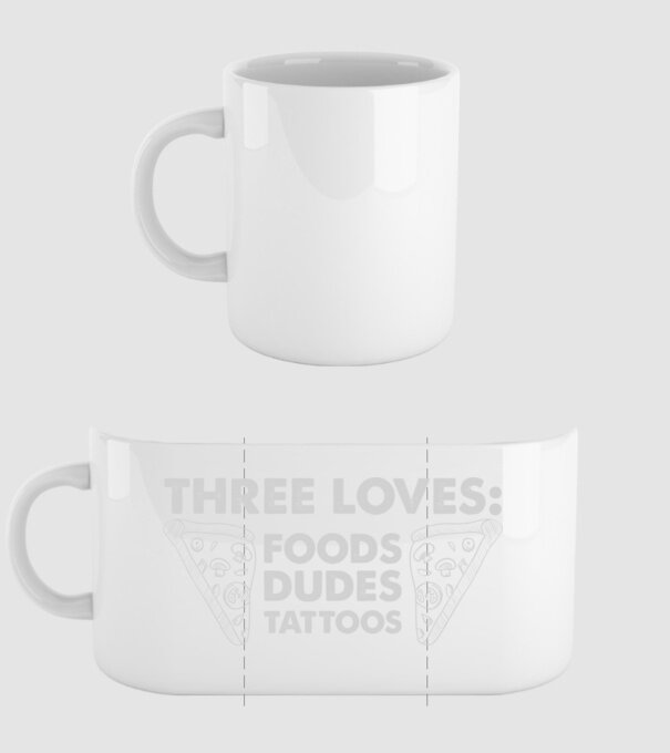 Three loves model alb pe tricou