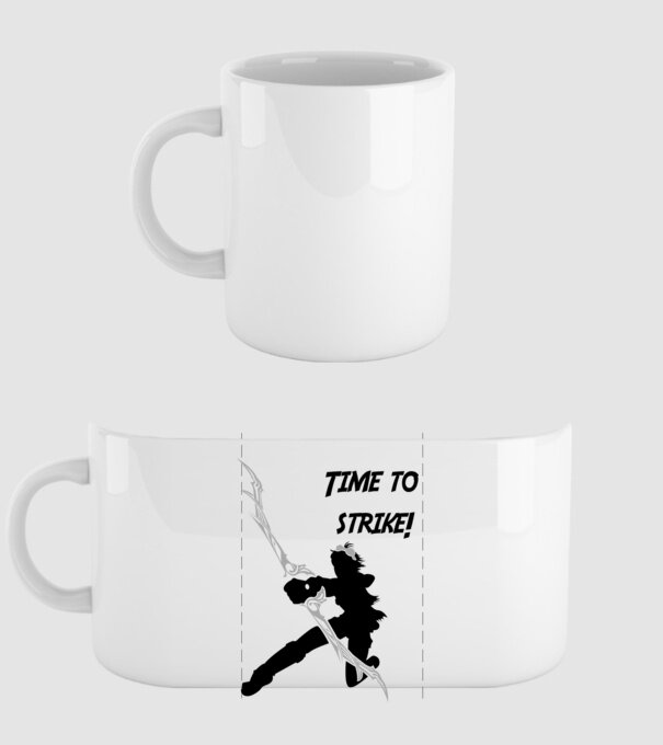 Time to strike model alb pe tricou