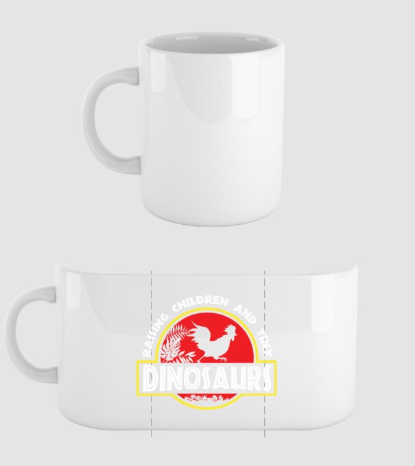 Tiny Dinosaurs model alb pe tricou