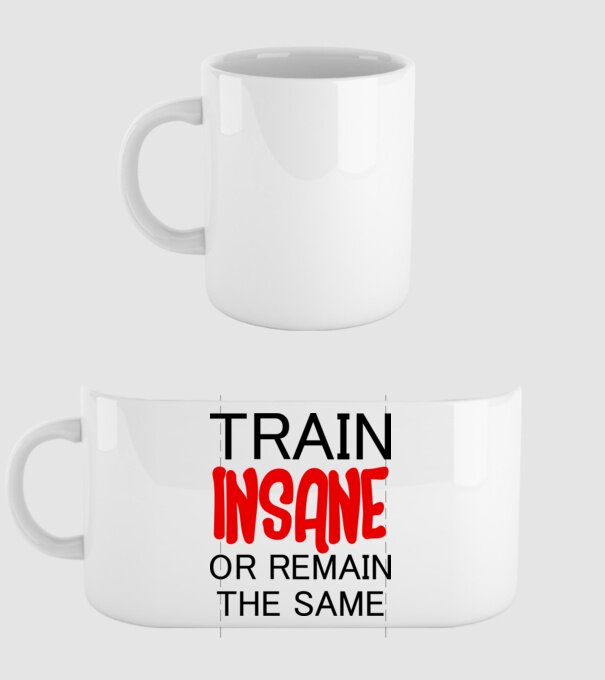 train insane model alb pe tricou