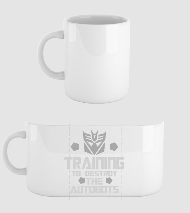 Training to destroy the autobots model alb pe tricou