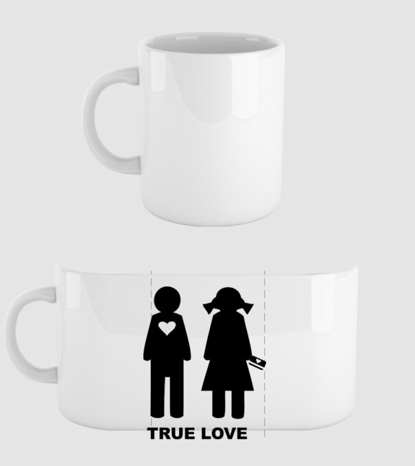 True Love model alb pe tricou