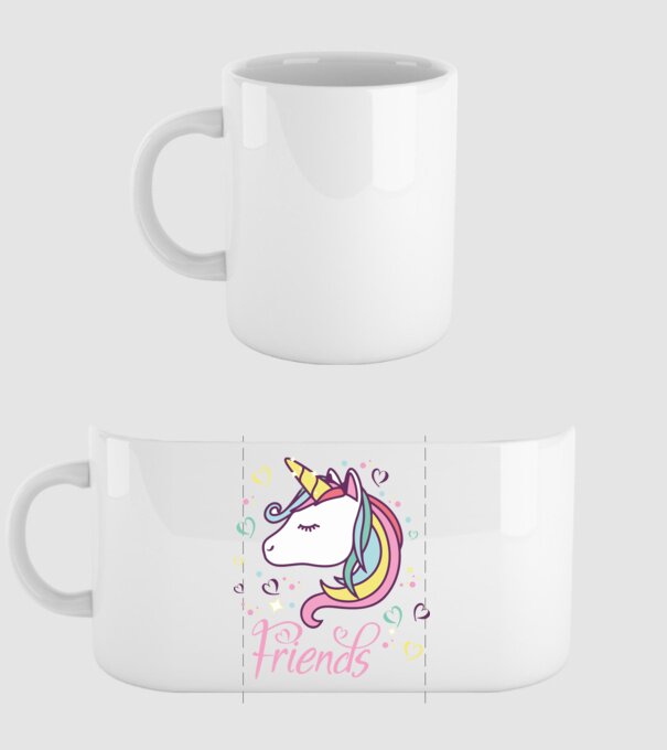 Unicorn Friend model alb pe tricou