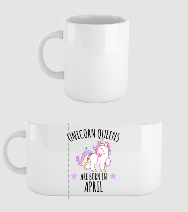 Unicorn queens are born in - April model alb pe tricou