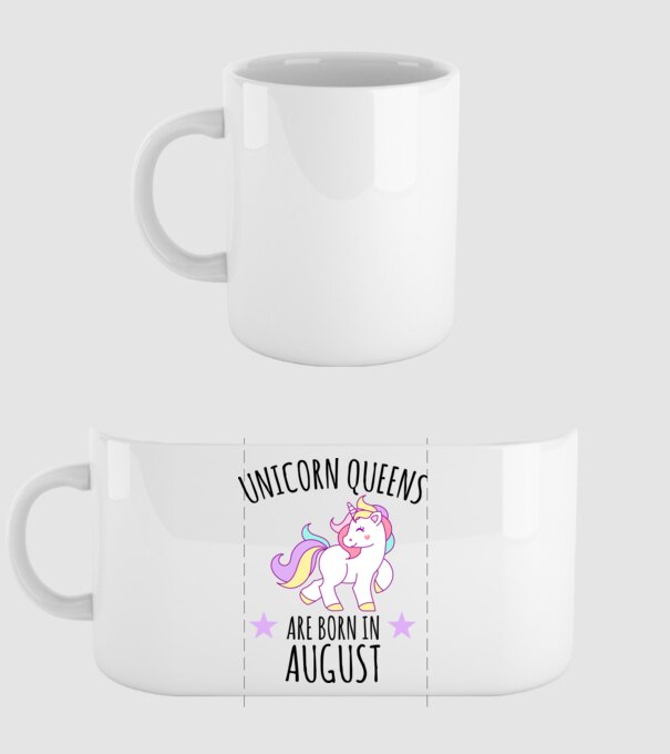 Unicorn queens are born in - August model alb pe tricou