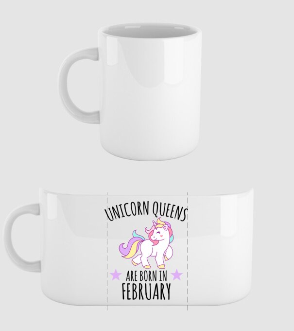 Unicorn queens are born in - February model alb pe tricou