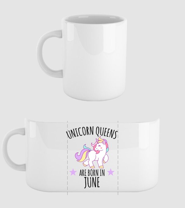 Unicorn queens are born in - June model alb pe tricou