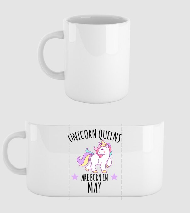 Unicorn queens are born in - May model alb pe tricou