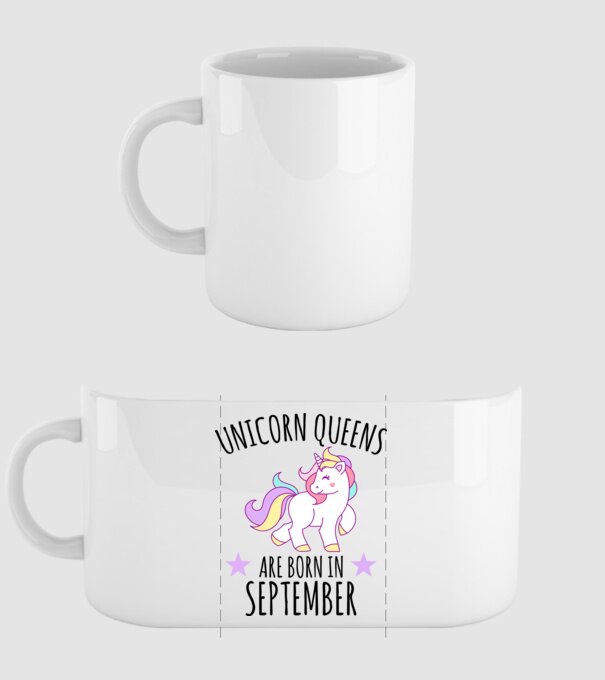 Unicorn queens are born in - September model alb pe tricou