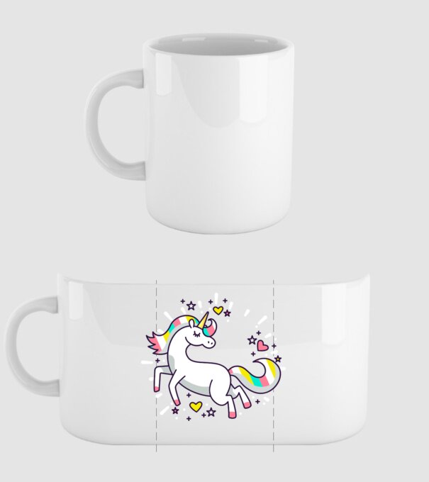 Unicorn Spark model alb pe tricou