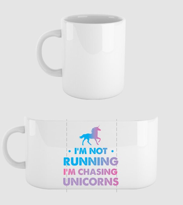 Unicorn Alergare model alb pe tricou