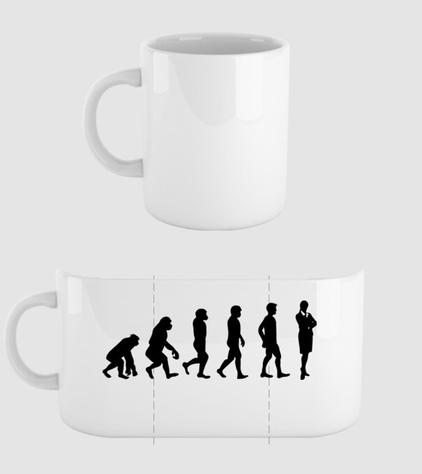 Evoluție femeie de afaceri model alb pe tricou