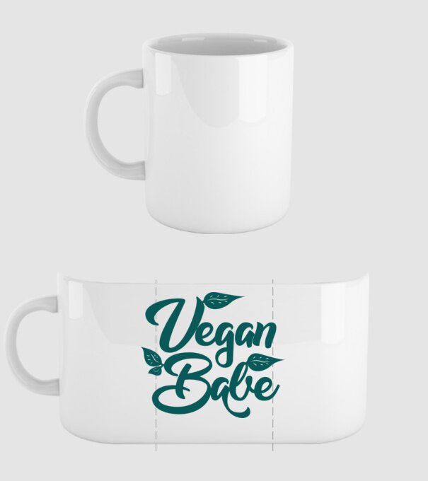 Vegan Babe model alb pe tricou
