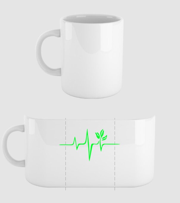 vegan heartbeat model alb pe tricou