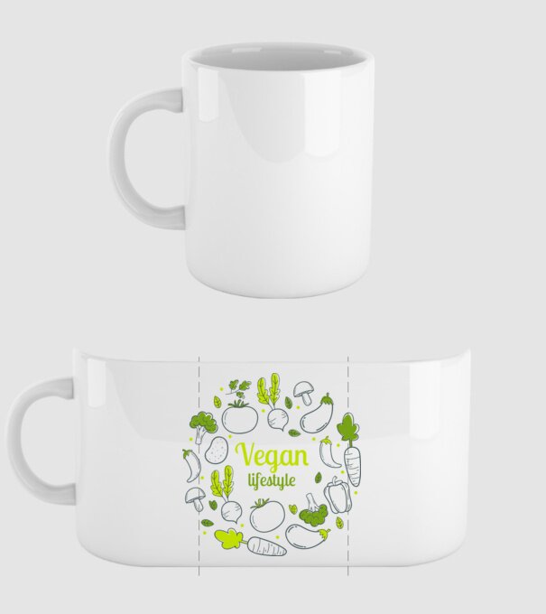 vegan lifestyle model alb pe tricou